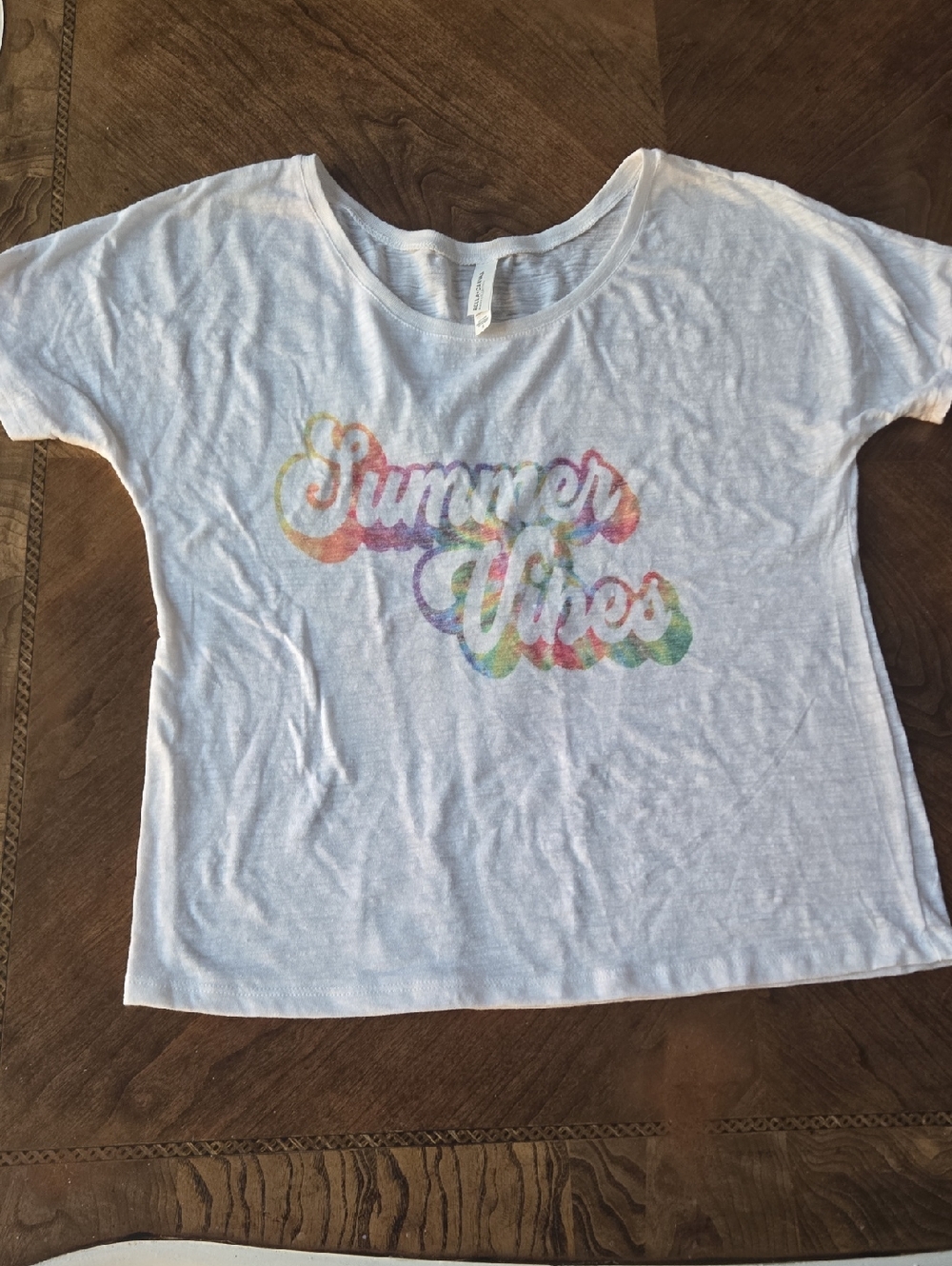 Summer Vibes White Scoop Neck Graphic Tee